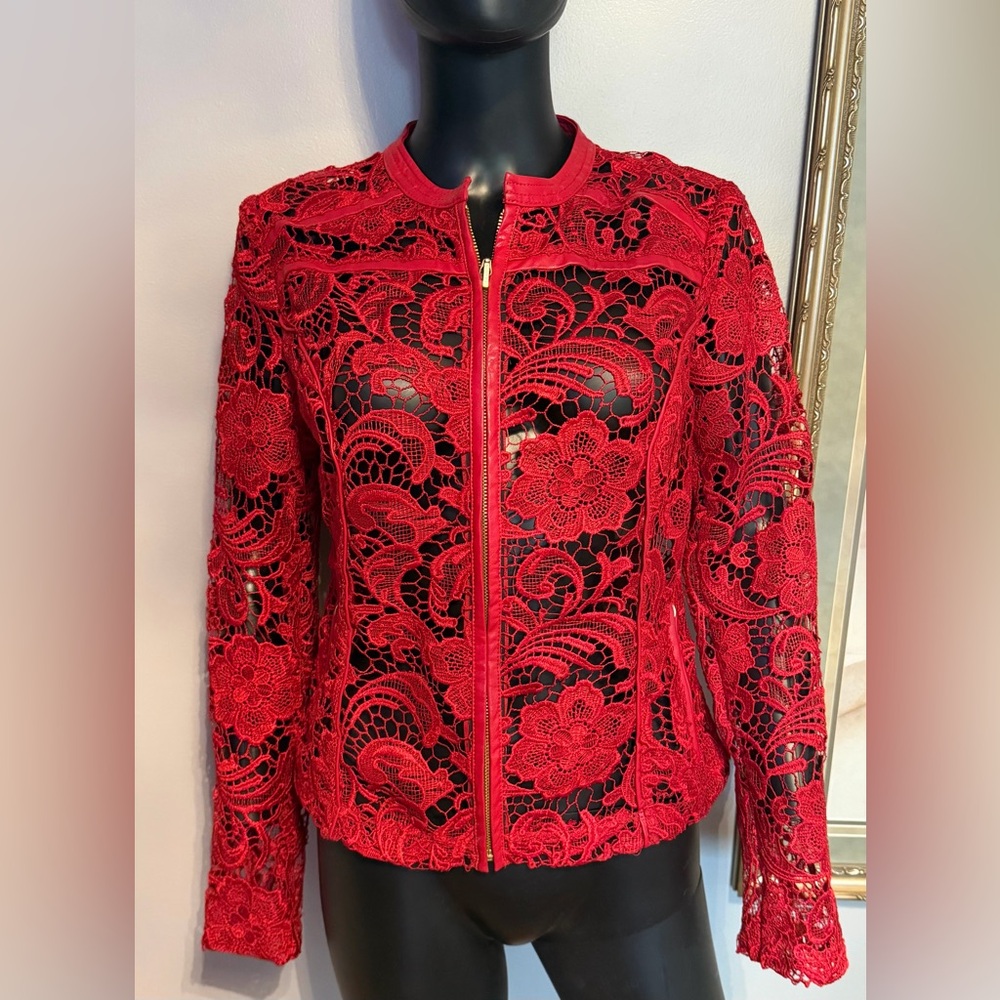 INC International Concepts Scarlet Lace Blouse